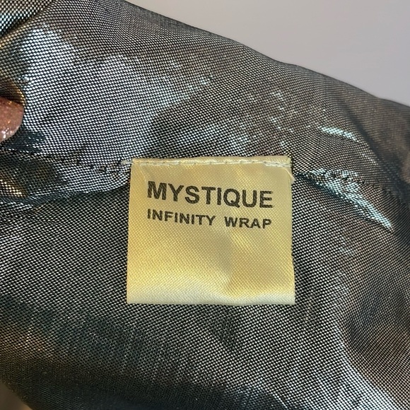 Mystique Infinity Wrap Black Velour and Silver Scarf OS - Picture 4 of 13